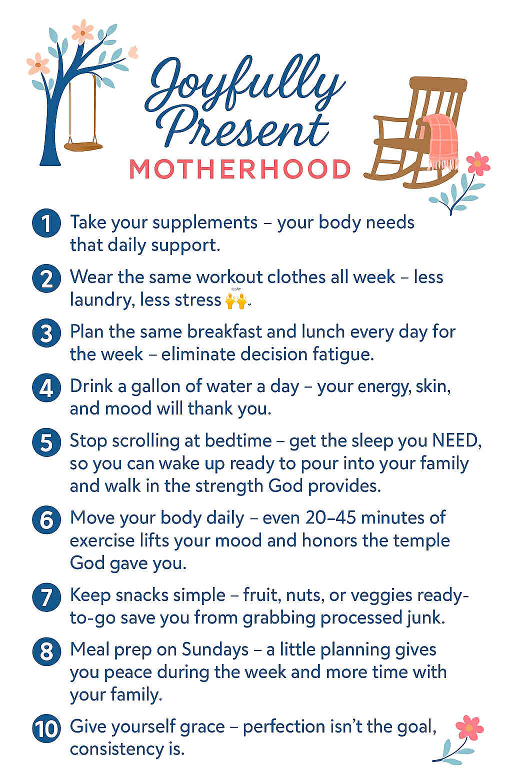 Busy mom daily consistency checklist