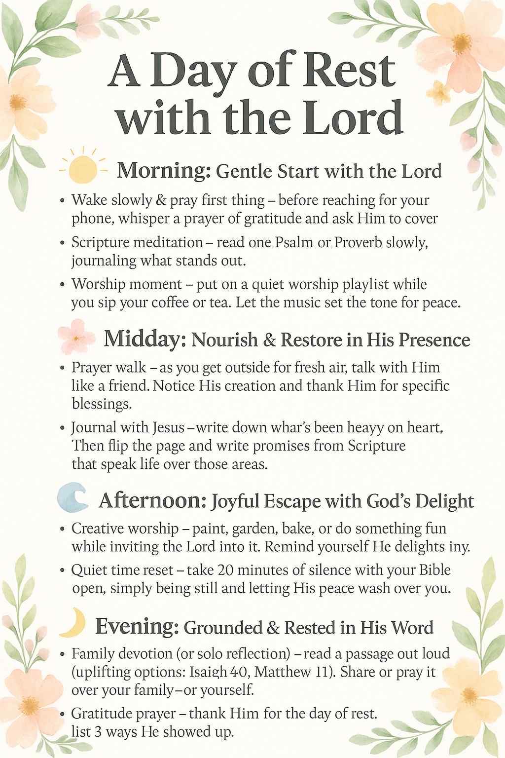 Day of rest with the Lord devotional guide